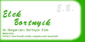 elek bortnyik business card